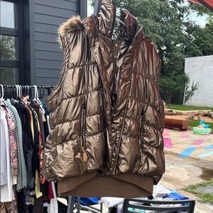 Apple Bottoms Metallic Brown Puffer Vest